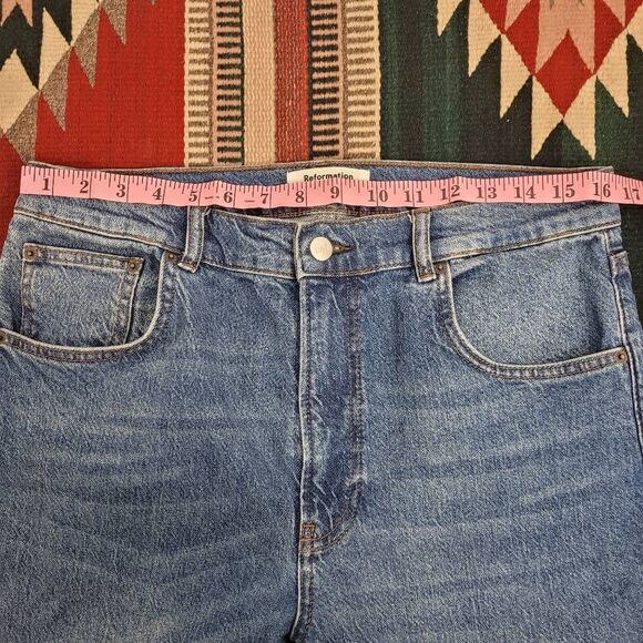 Reformation Liza High Straight Jeans Sz 31 Laguna Blue Organic Cotton Casual - Picture 6 of 9